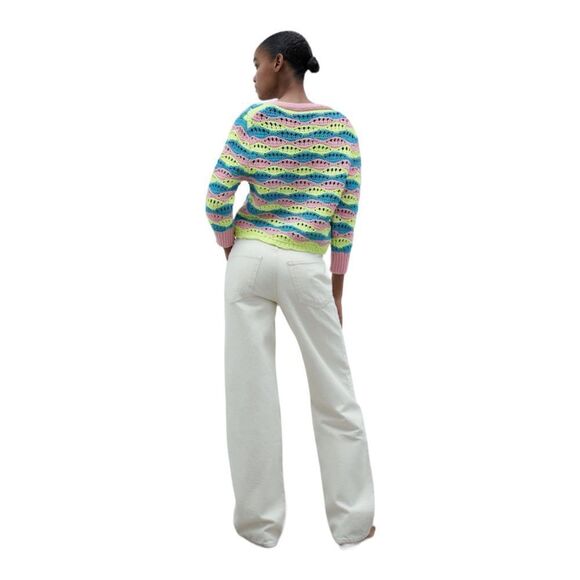 ZARA | Multicolored | STRIPED KNIT CARDIGAN - Picture 6 of 10